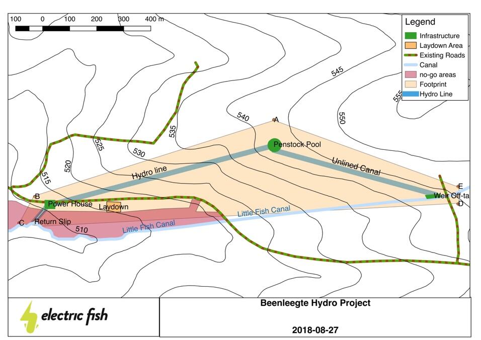 Beenleegte hydro project layout